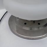 Mazzega Mid-Century Modern Chrome and Murano Opaline Glass Table Lamp, 1960