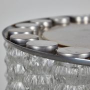 Glass and chrome chandelier