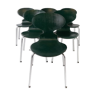 Set of five dark green Ant chairs, model 3101, designed by Arne Jacobsen, 1960s