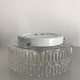 Round cast glass ceiling light