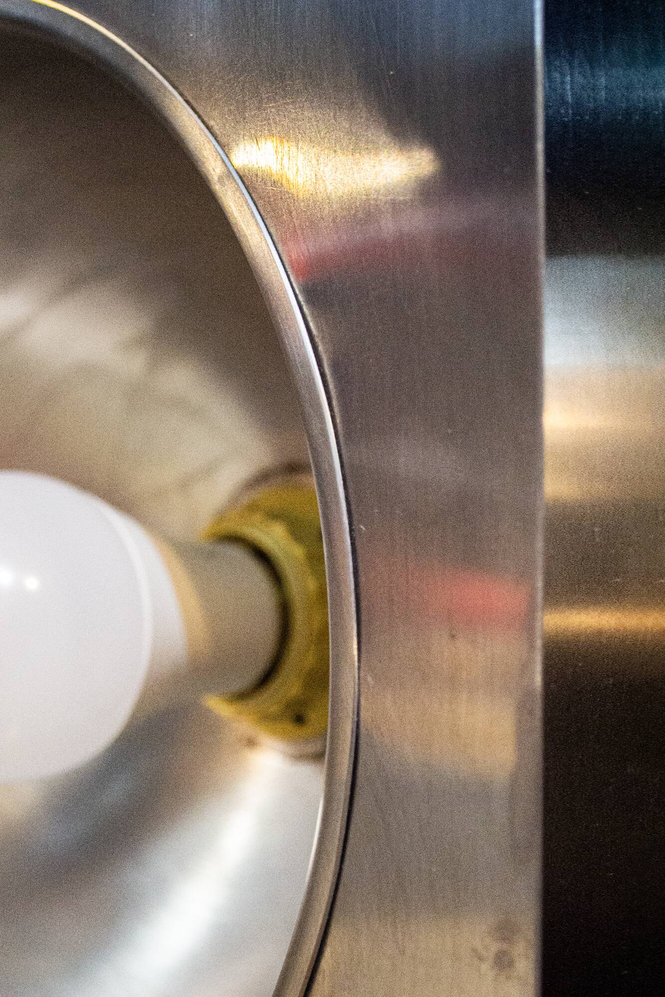 Lampada da terra Space Age in stile Michel Boyer in acciaio inossidabile 1970s