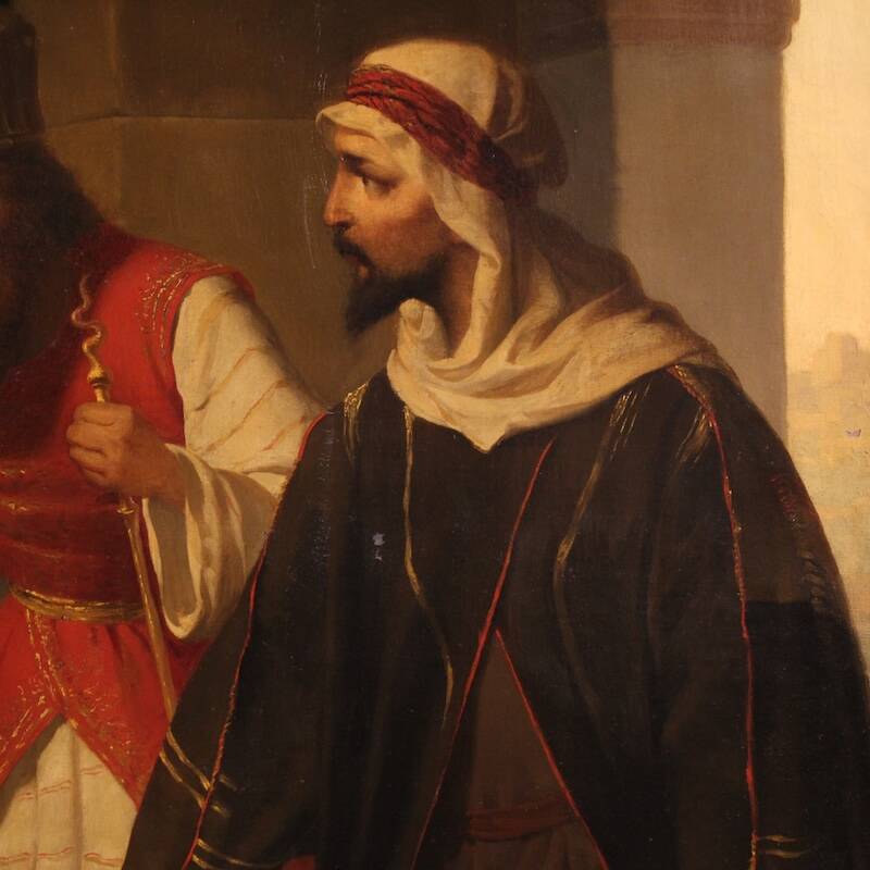 Great painting signed by Carlo De Notaris, The Prophet Daniel