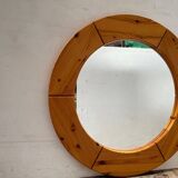Pine wall mirror by Glasmäster Markaryd, Sweden, 1967