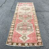 Handmade Distressed Oushak Runner Rug