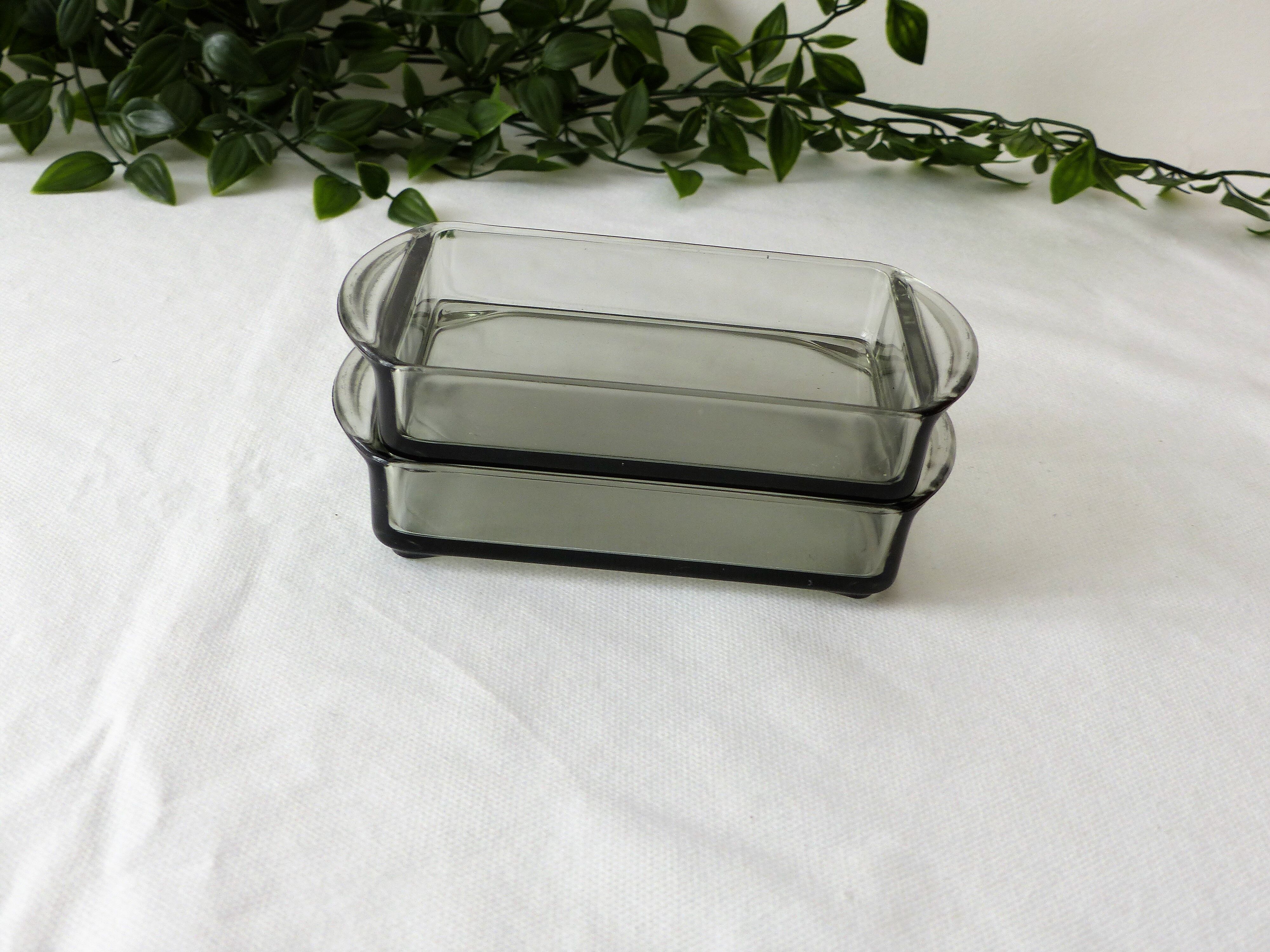 2 smoked glass ravier cups