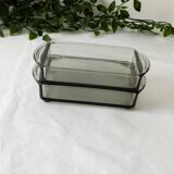 2 coupelles raviers en verre fumé