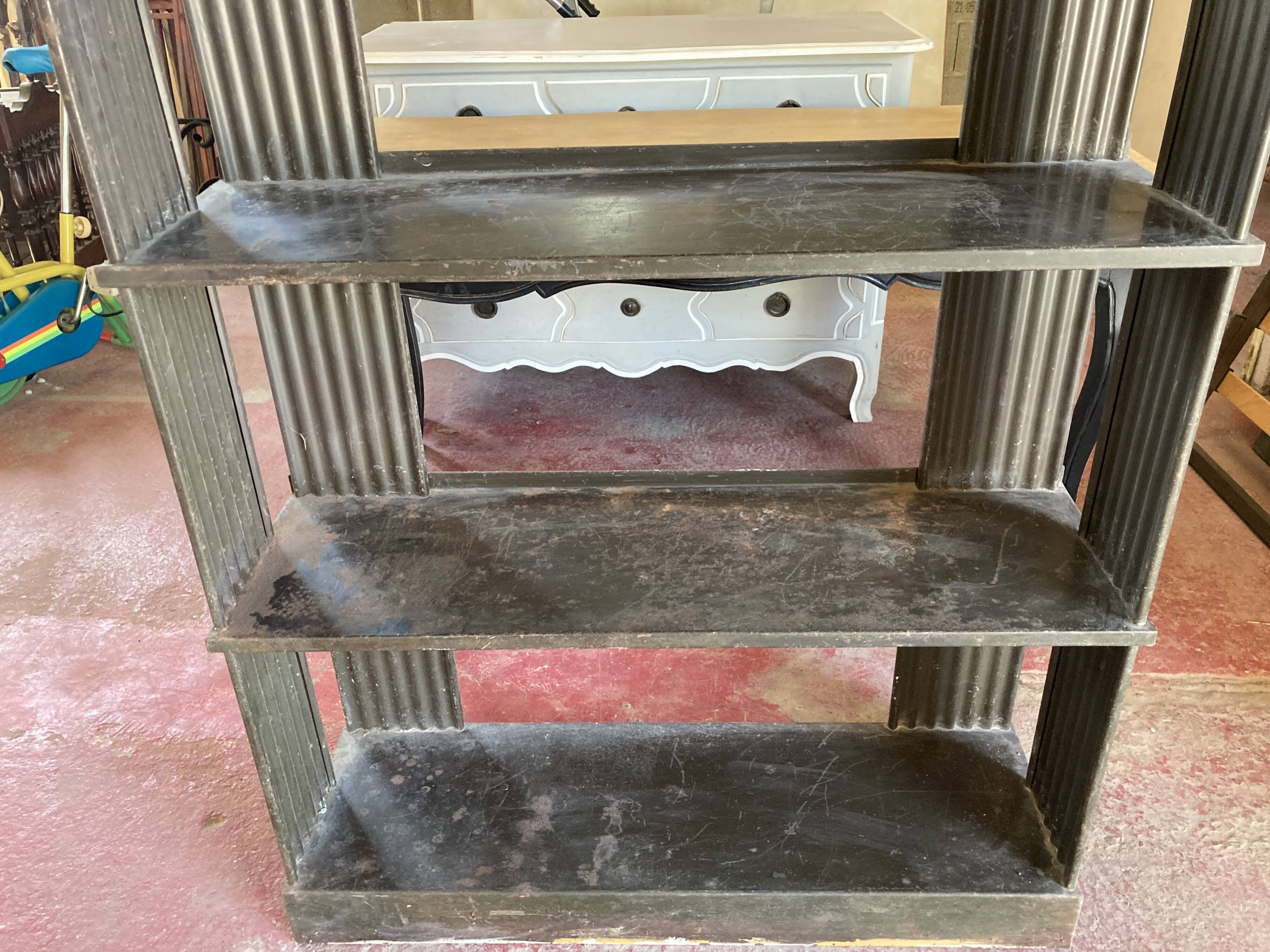 Black tole floor cabinet industrial style circa 1930