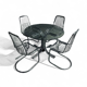 Ensemble table + 4 chaises chromées – Circa 1970