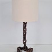 Lampe de table en chaîne brutaliste attribuée à Franz West, années 1980