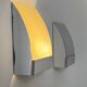 Pair of vintage wall lights, chrome-plated metal and frosted glass, France, 1980