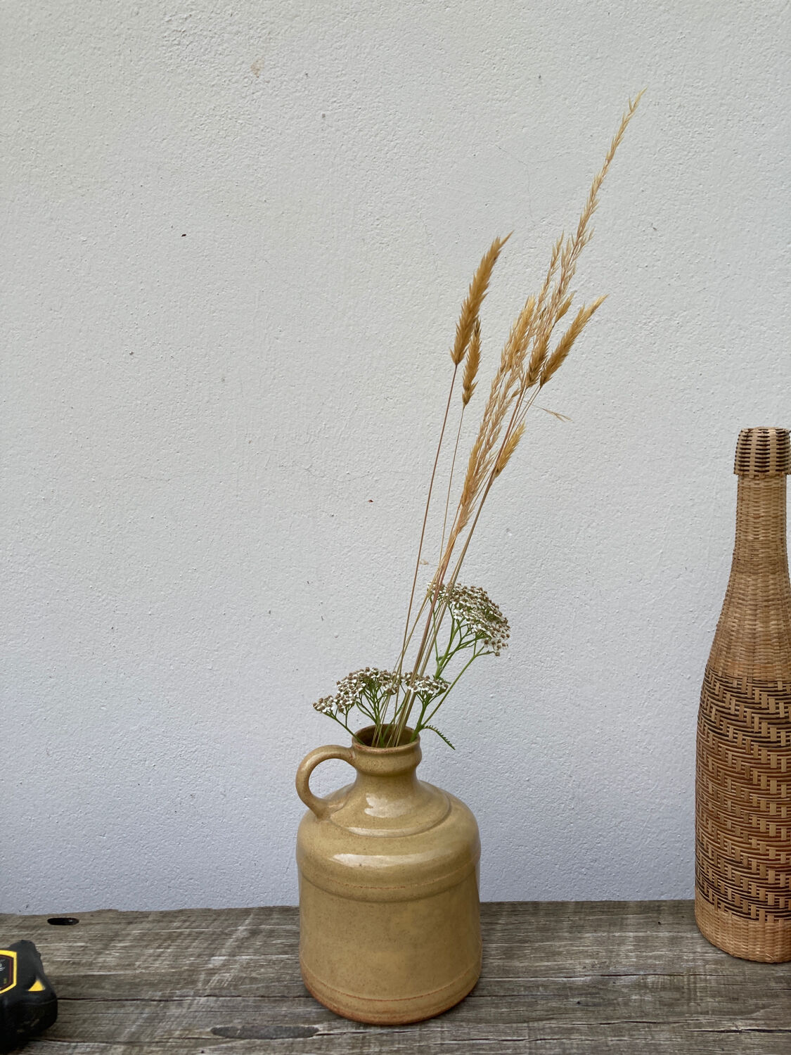 Beige glazed ceramic vase