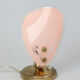 Set of 2 mid-century pink glass table lamps, 1950s
