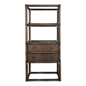 Rattan shelf and chest of drawers