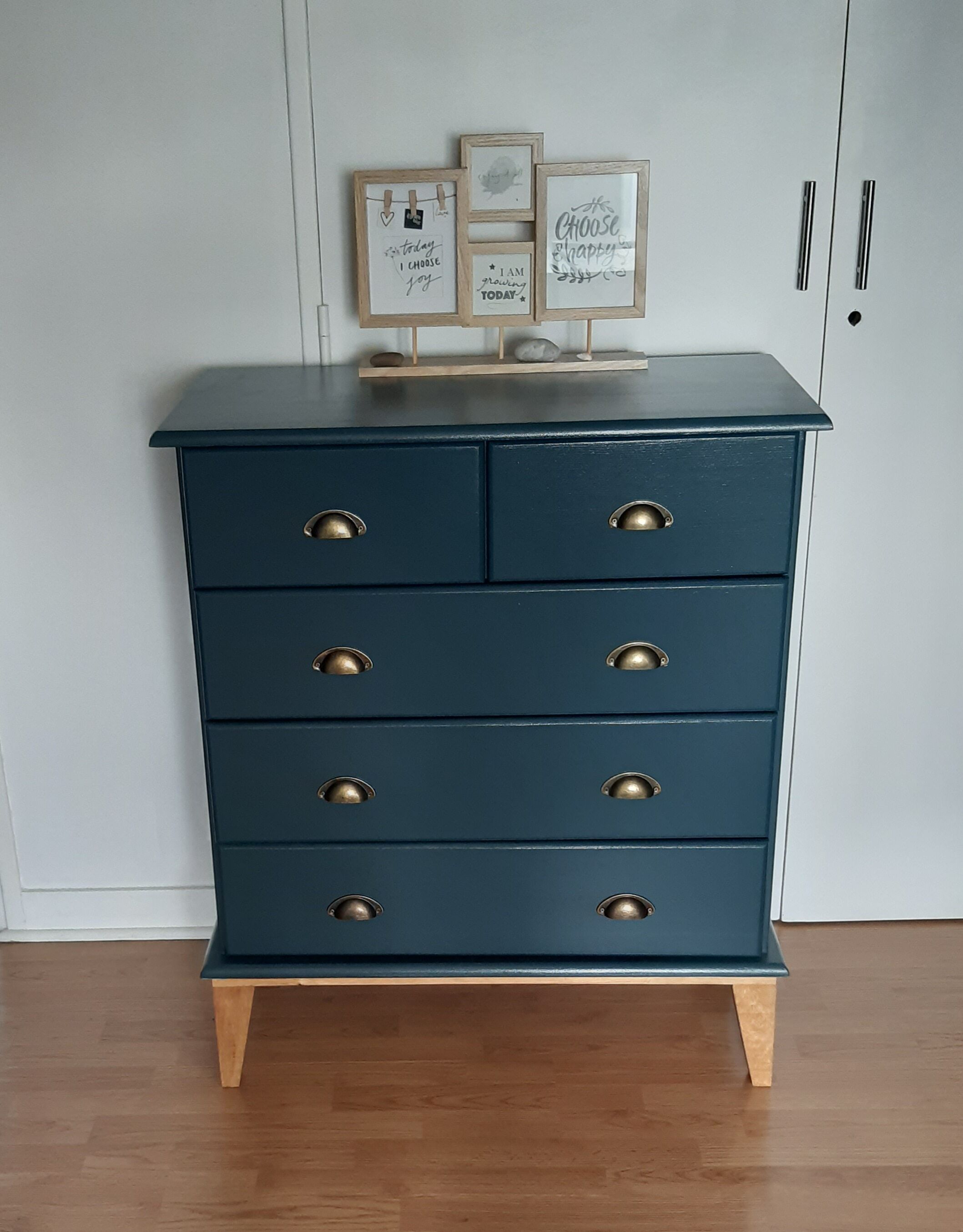 Commode scandinave bleu ganne