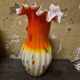 Vase en verre soufflé multicolore ́