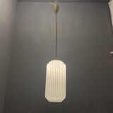 Opaline Glass Pleated Light Pendant, 1950s