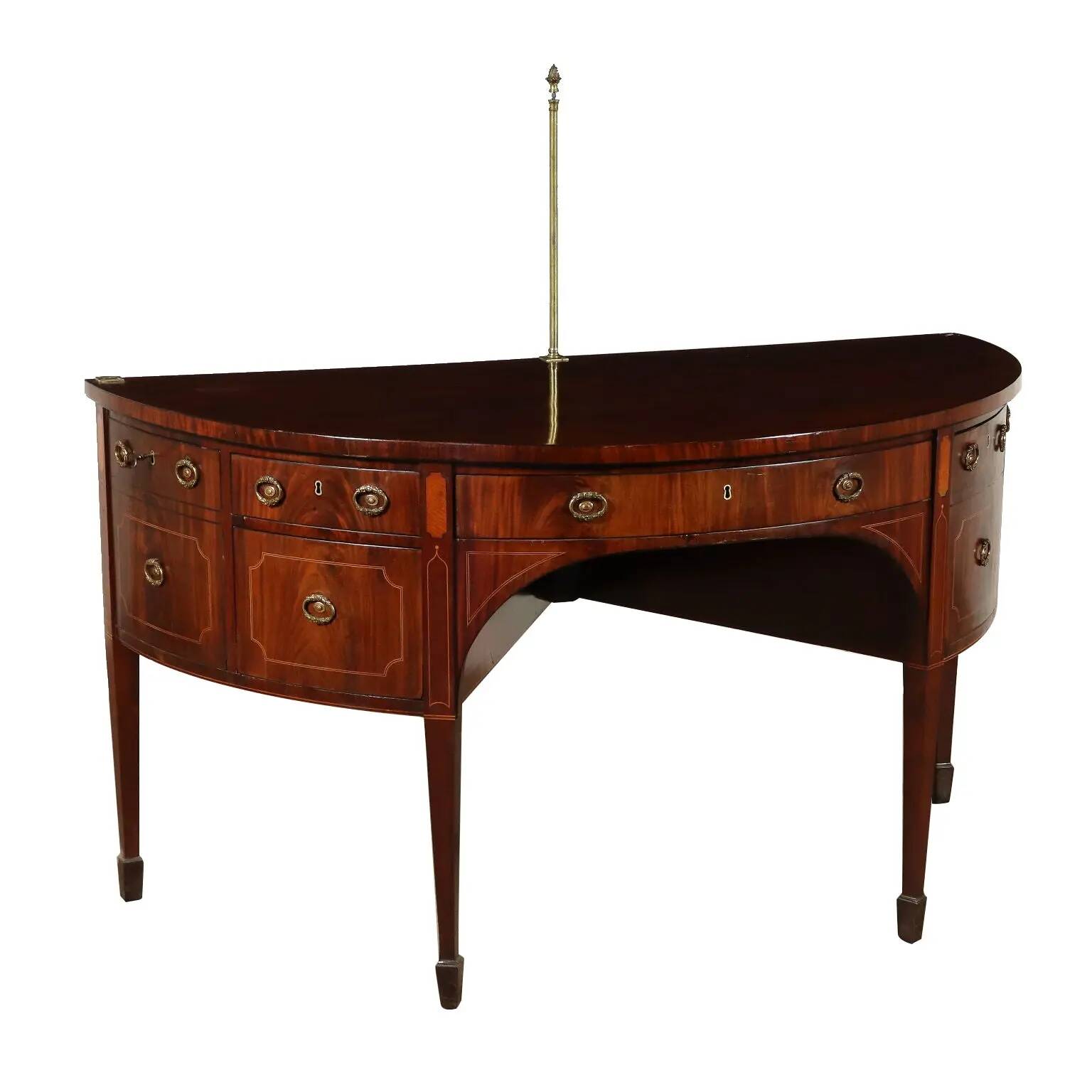 Buffet anglais George III en acajou, érable, ébène et bronze doré, vers 1790