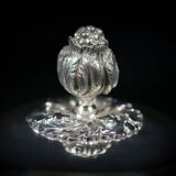 Silver-plated vegetable dish with matching tray – stamped