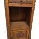 Table de chevet française en chêne, fin des années 1800