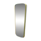 Rectangular Mirror Mid-Century Style Rounded Edges and Medium Embossed Brass Frame