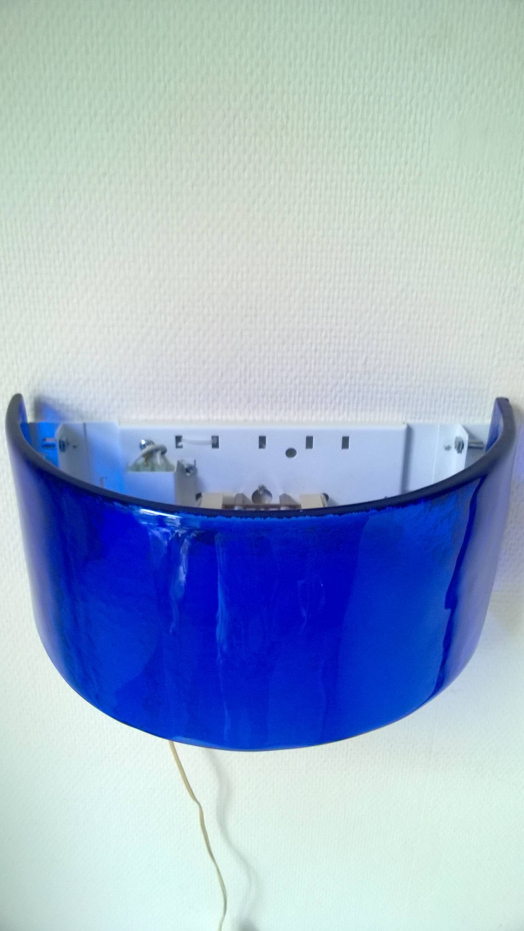 Vintage blue glass wall lights (Murano style)