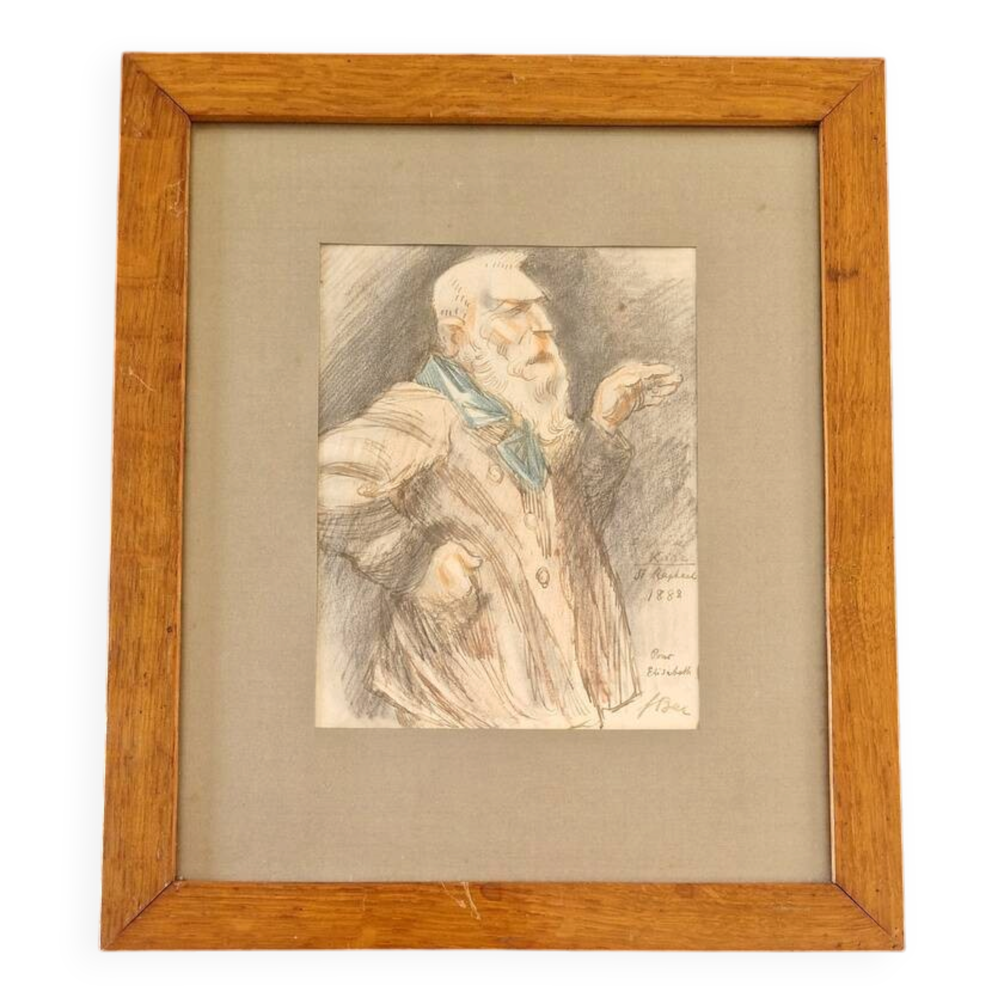 Ferdinand Bac (1859-1952) - Drawing in pastel, ink and charcoal on paper
