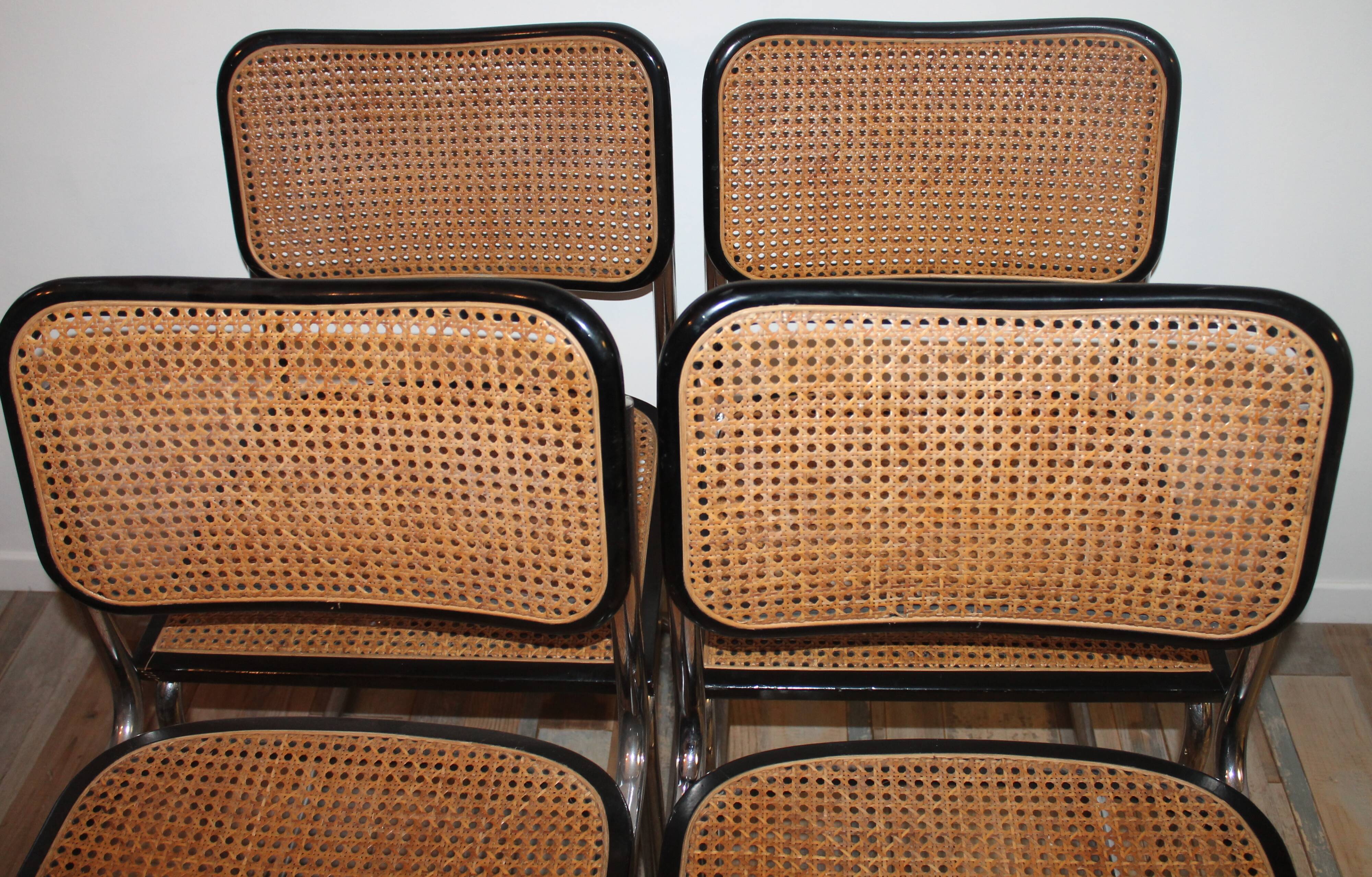 Lot de 4 chaises Marcel Breuer Cesca B32