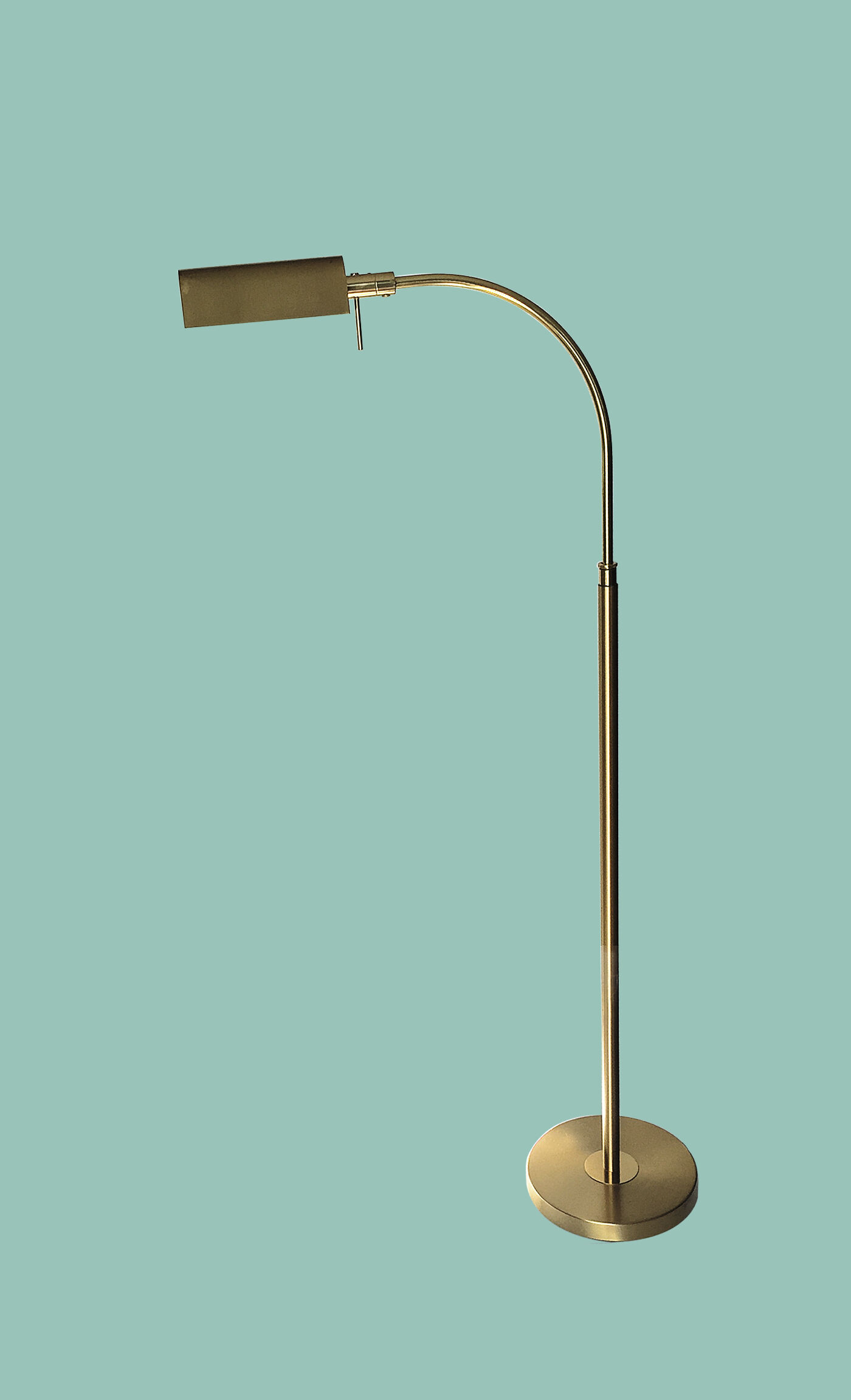 E-reader floor lamp in brass and gold metal 1970