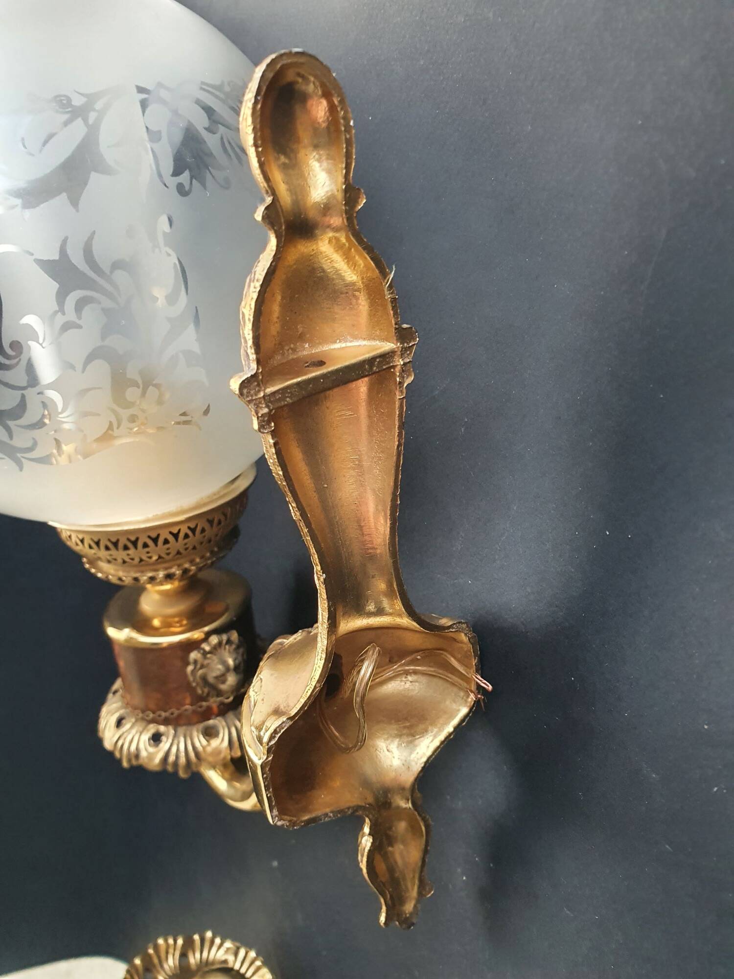 Pair of bronze wall sconces in Empire/Napoleon III style.