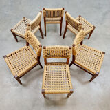 Vintage woven rope dining chairs design