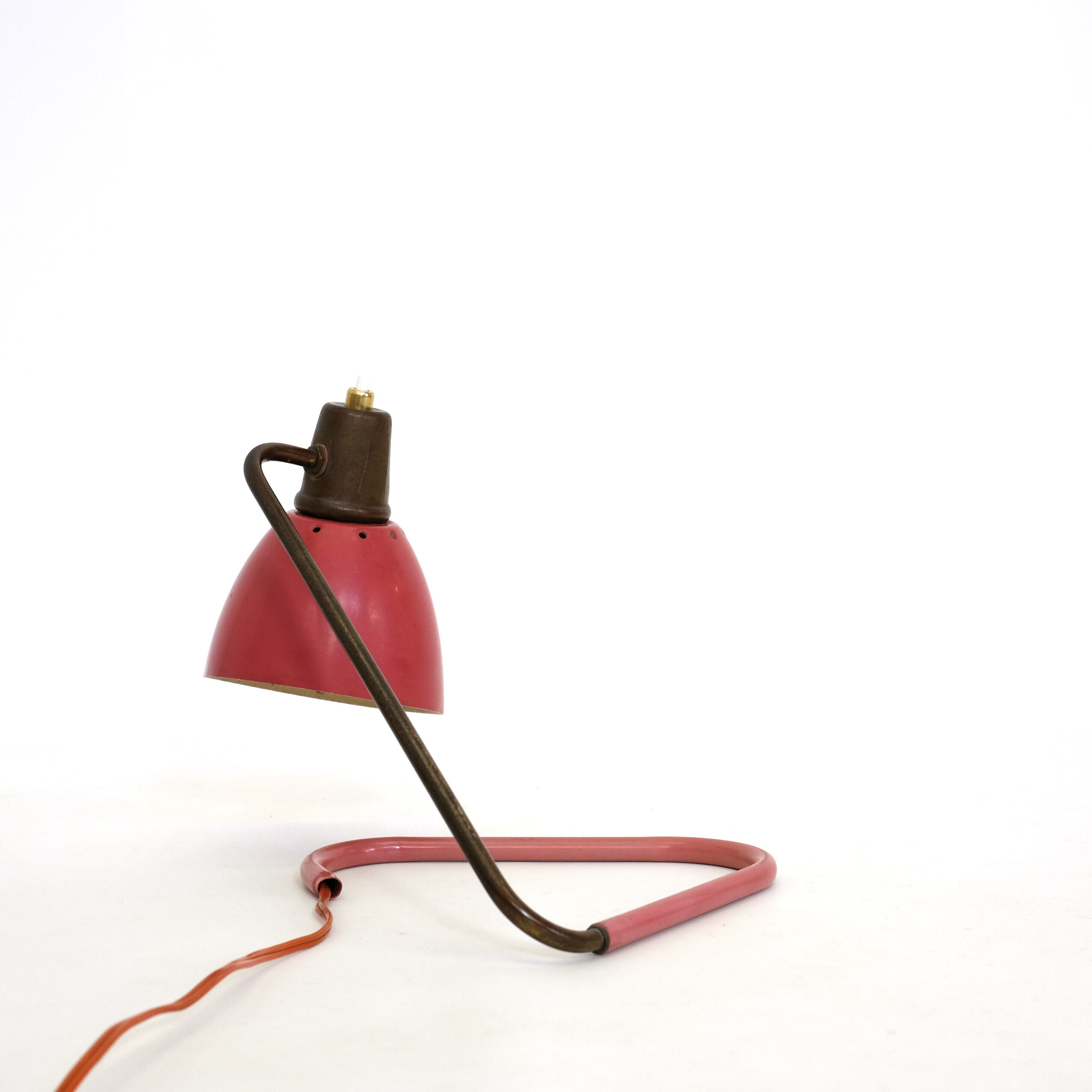 Robert Caillat, red and gold lamp from the years 1950