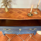 Commode vintage restaurée – peinture Annie Sloan Oxford Navy & cire cl
