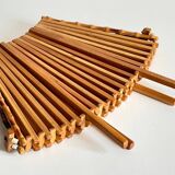 Chic folding table basket wood and bamboo vintage