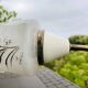 Danish Modern teak opaline glass wall sconce