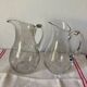 2 carafes en cristal et argent massif