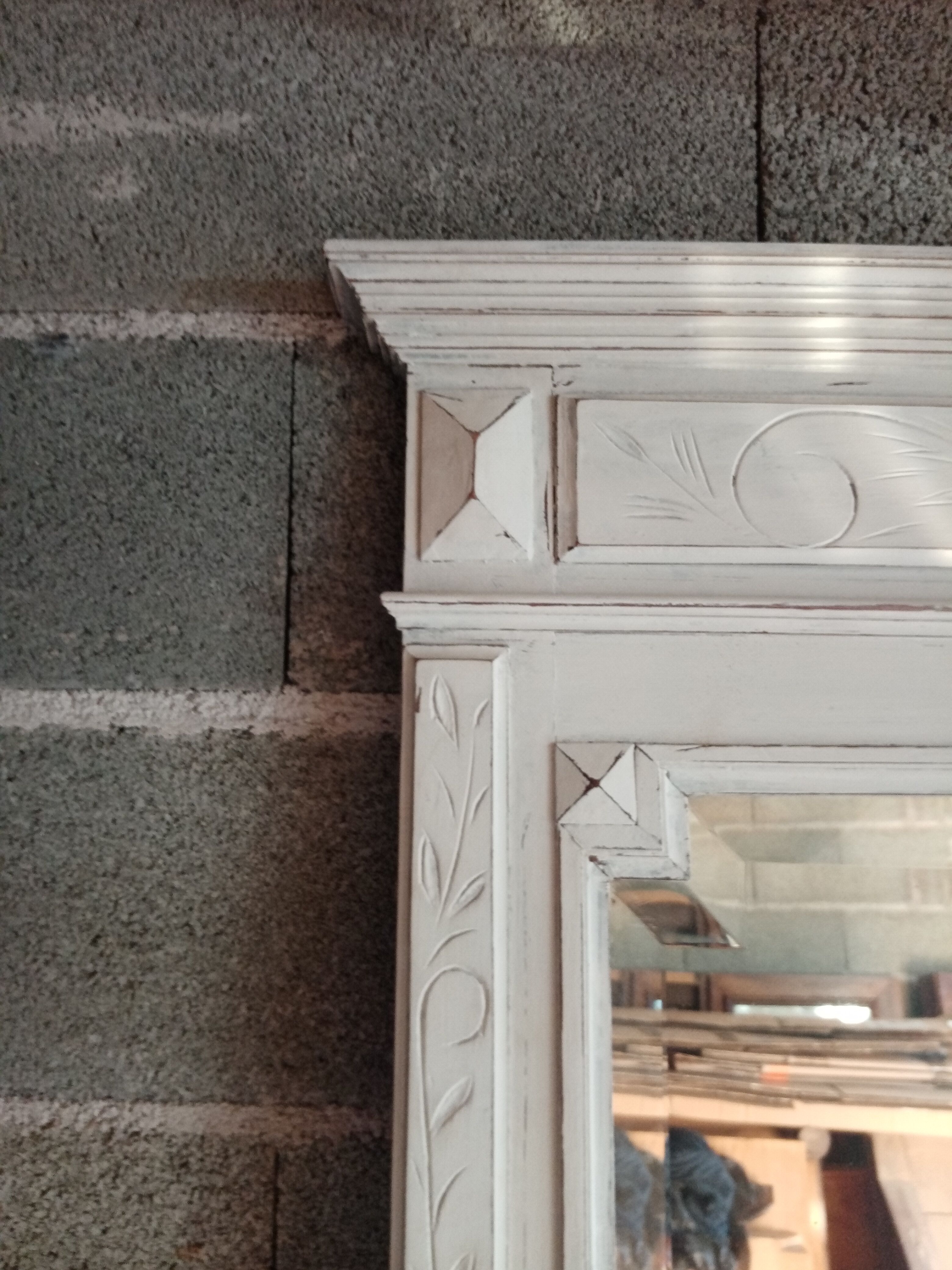 Old beveled trumeau mirror 105x73cm