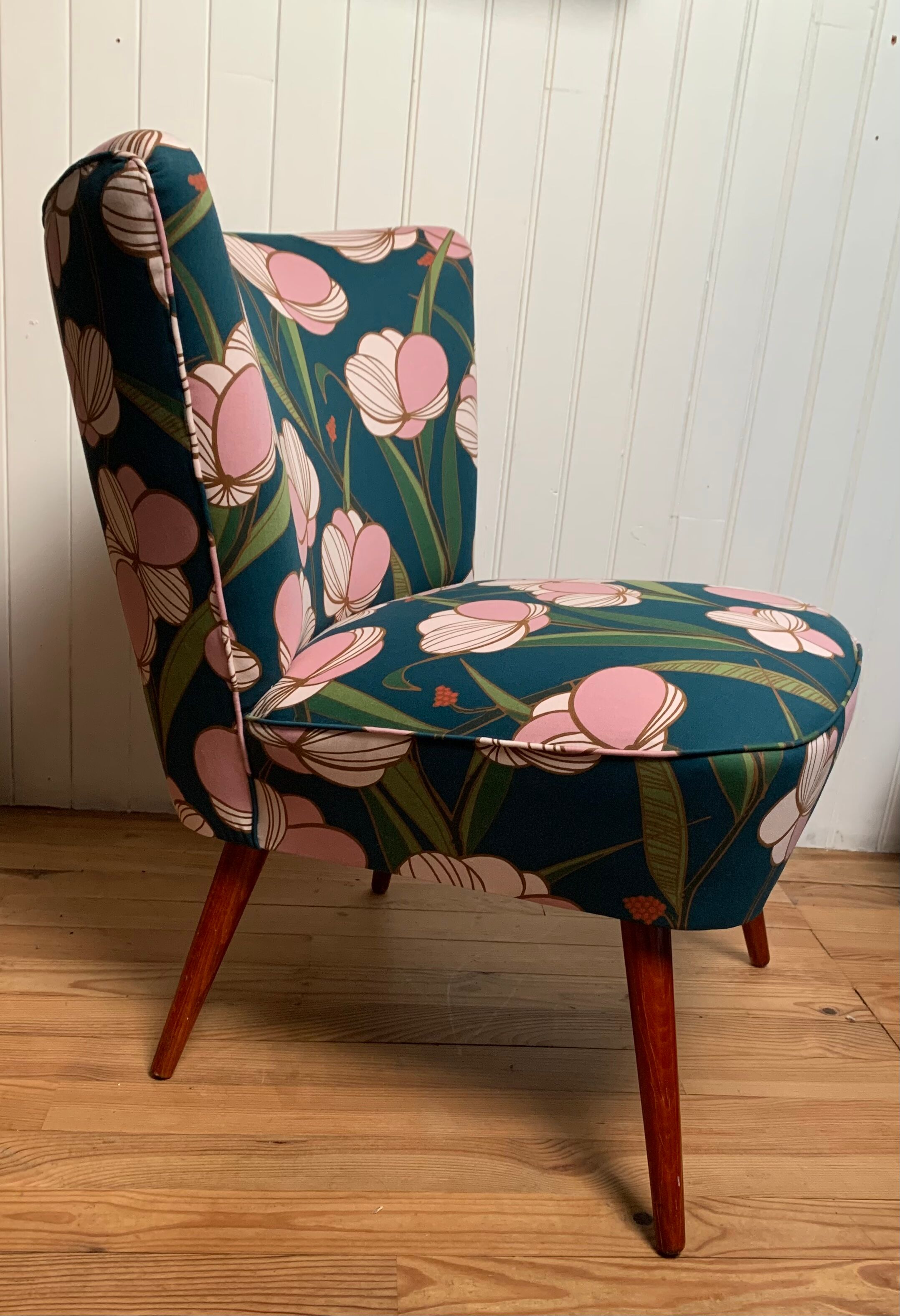 Period cocktail chair upholstered