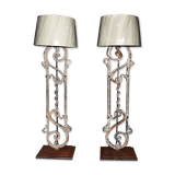 Paire de lampes décoratives en fonte
