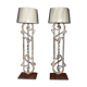 Pair of decorative cast-iron lamps
