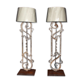 Paire de lampes décoratives en fonte