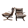 Paire de fauteuils cuir "design scandinave" 1950.