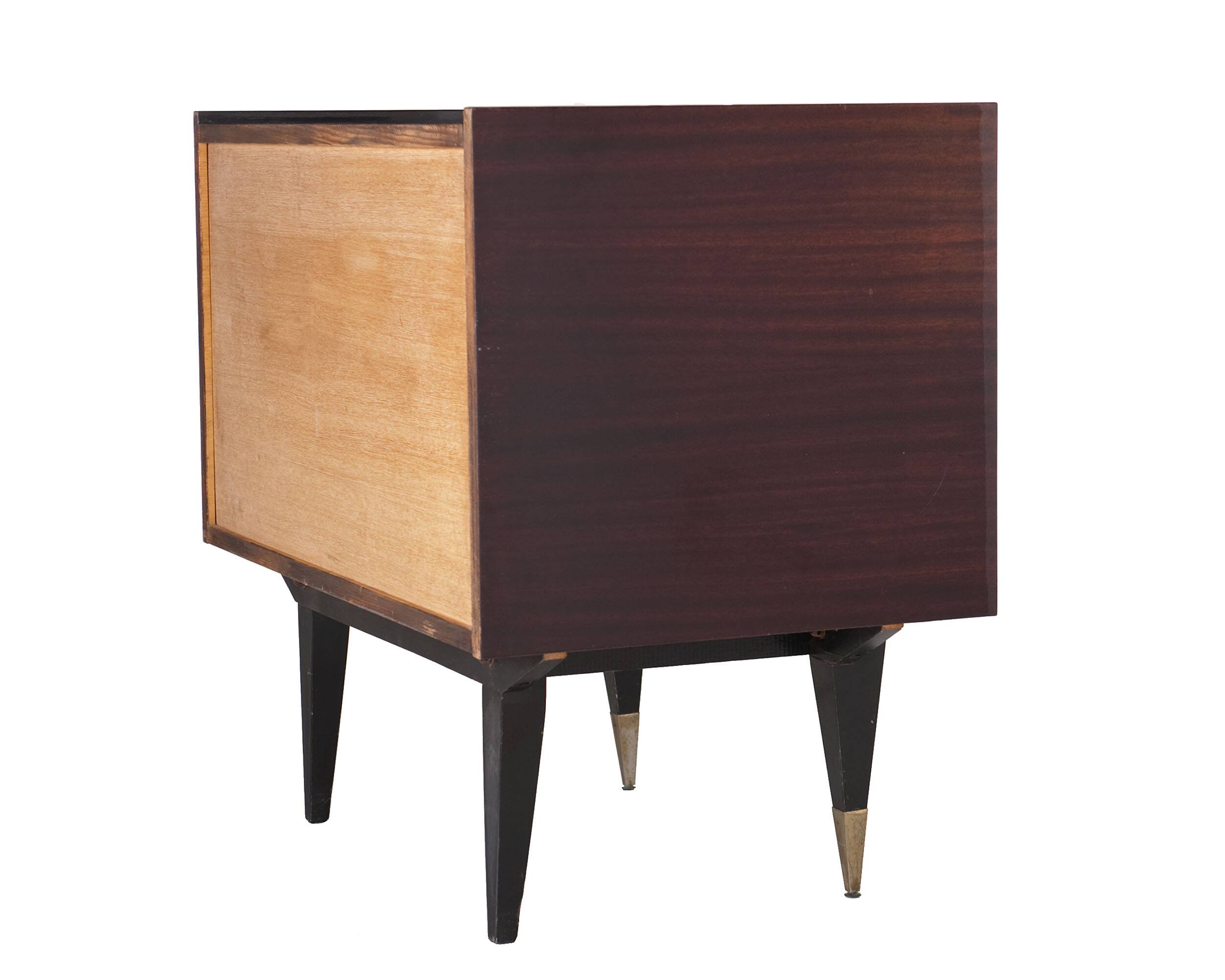3-drawer varnished rosewood chest of drawers from the 60s