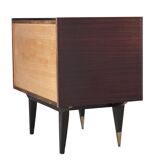 3-drawer varnished rosewood chest of drawers from the 60s