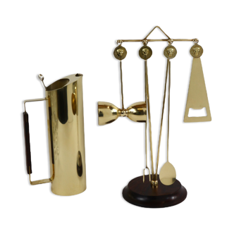 Cocktail set and brass jug, Claudius imp Rom, 60s/70s.