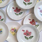 Assiettes creuses / assiettes à salades à fleurs Sarreguemines