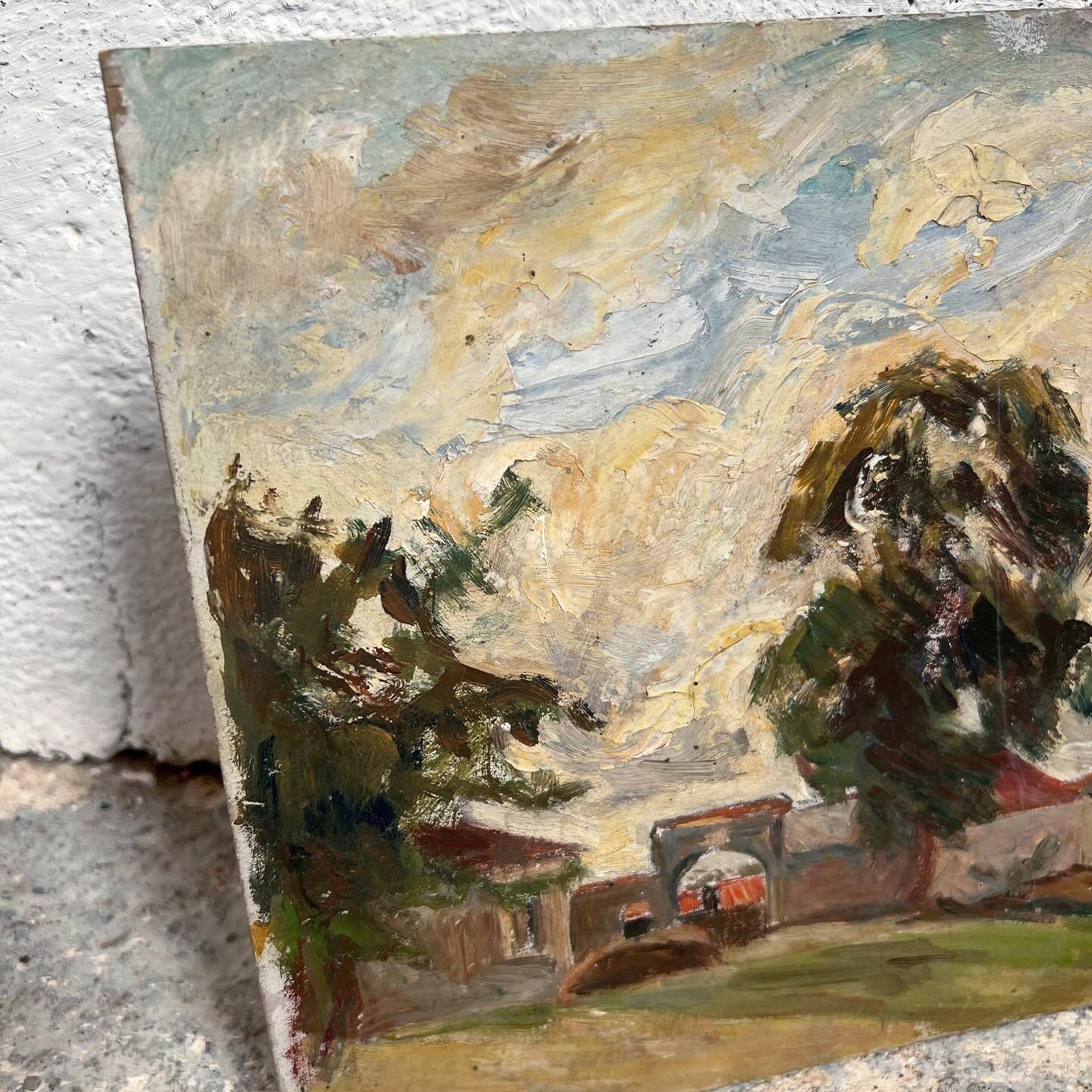 Peinture d’un village de campagne française
