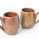 Pair of stoneware mugs – Vintage handmade ceramics – Speckled brown tones