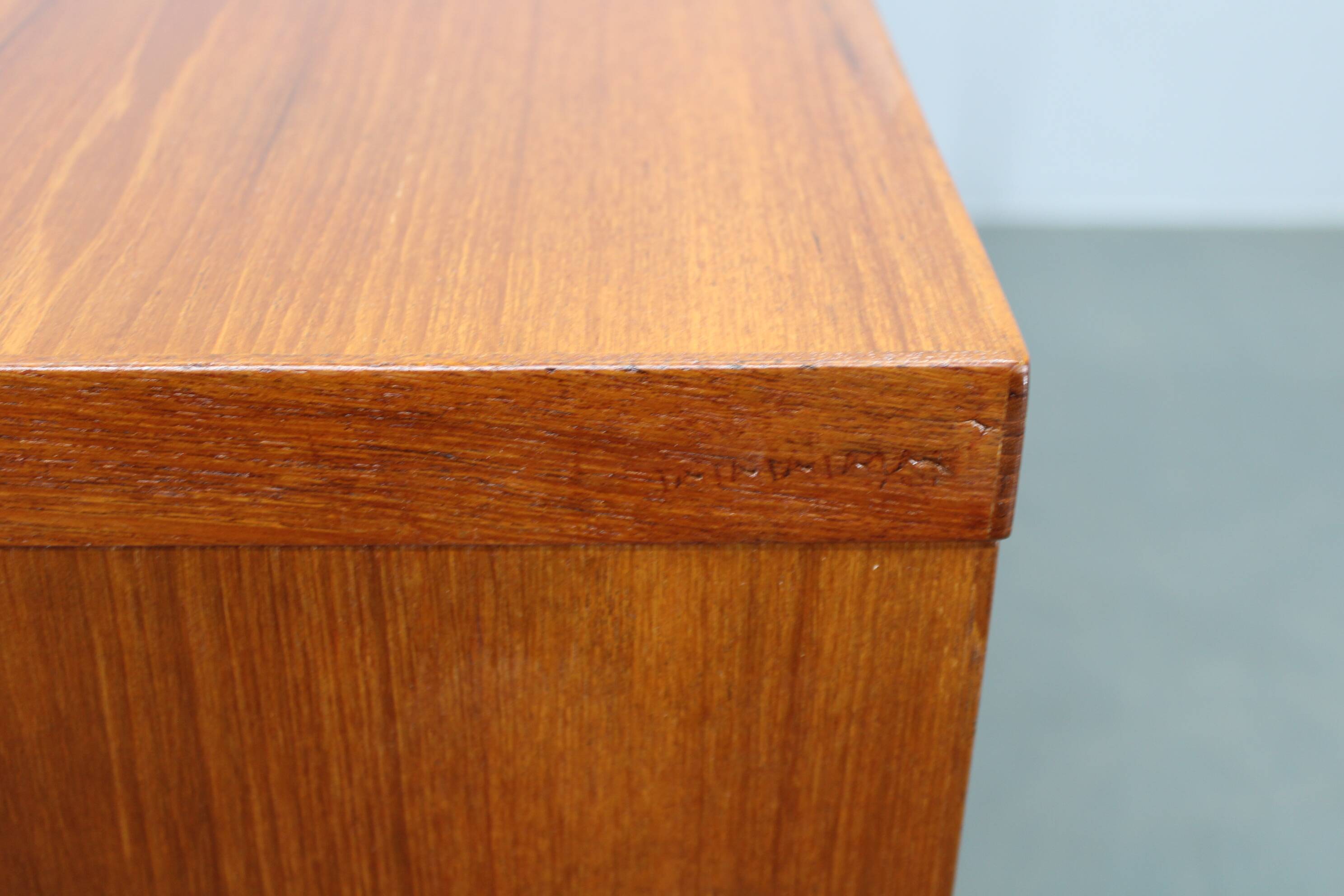 Mid-century Danish teak writing desk with brass details, 1960s