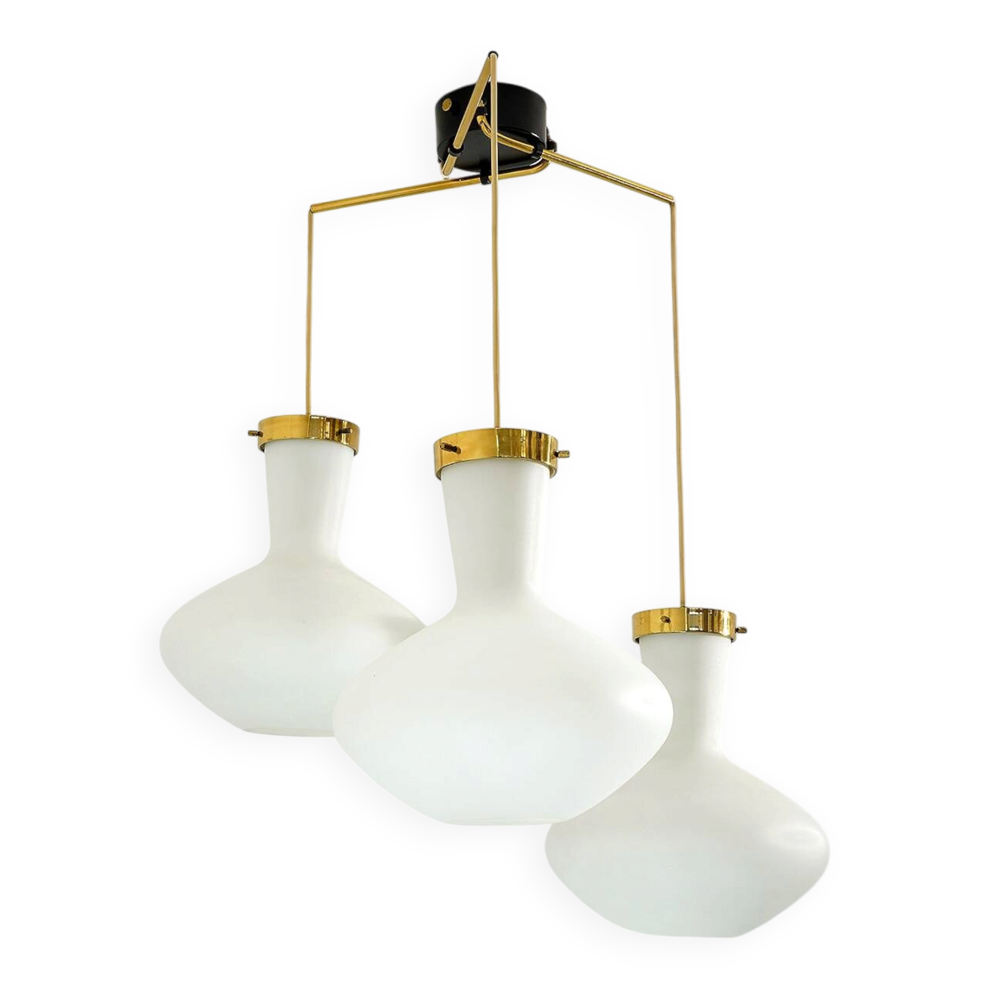 Stilnovo Three-Light Pendant, 1950s