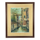 Italian artist, Venice Canal, original oil painting, 1960s, framed.